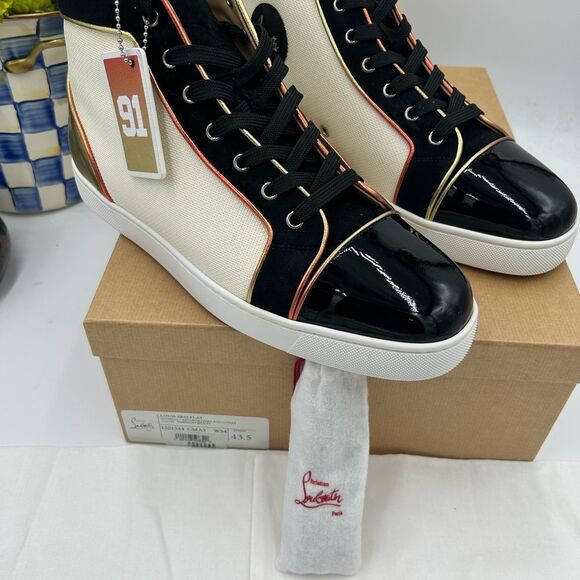 Men's Christian Louboutin SB 22 high top sneakers size 43.5 made in Italy - Picture 5 of 12